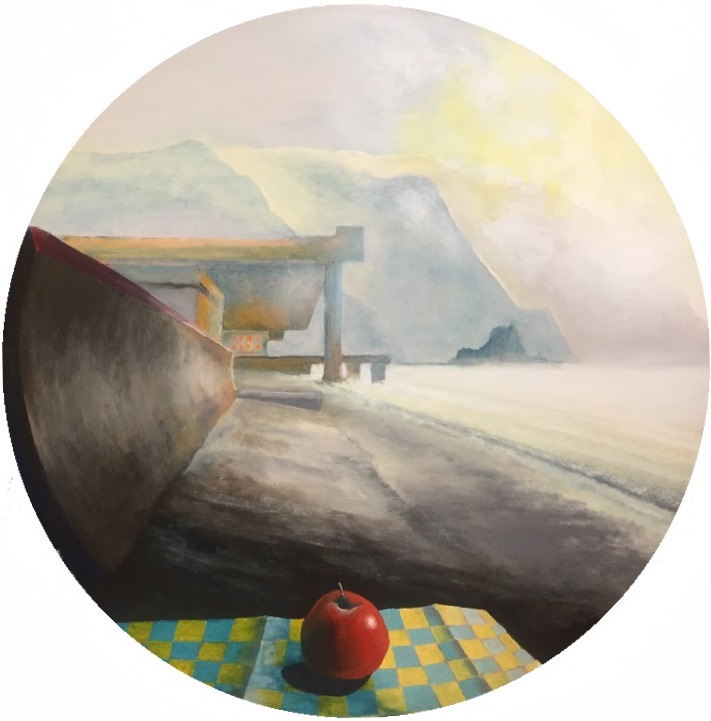 mattina autunnale a Riva Trigoso , dipinto di Angelo Franzini